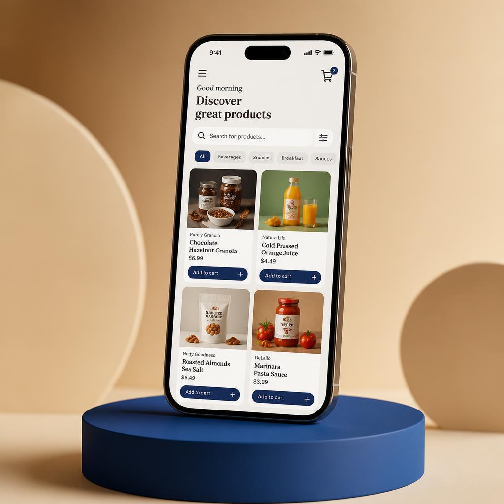 Catálogo digital de produtos no celular